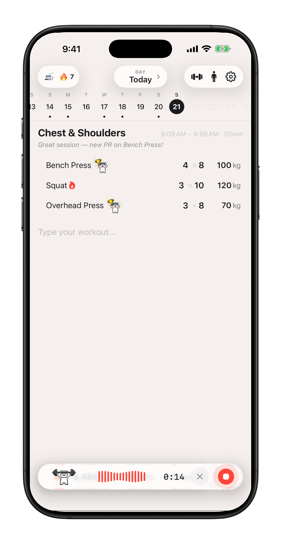 Paul — Home screen with today's workout