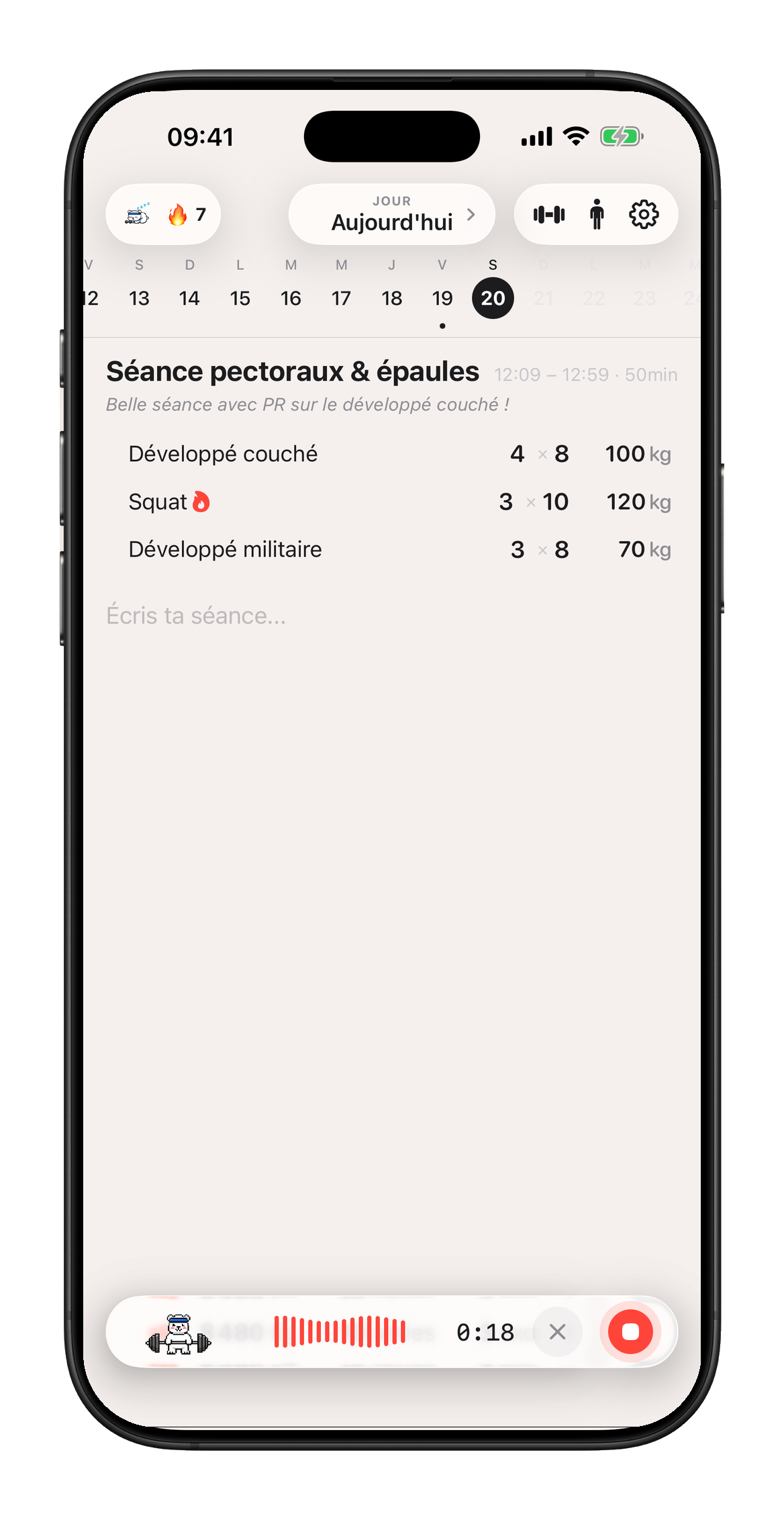 Paul — Calendrier d'entraînement hebdomadaire
